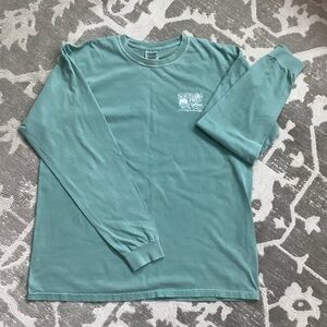 Southern Fried Cotton Seafoam Long Sleeve Shirt, XL